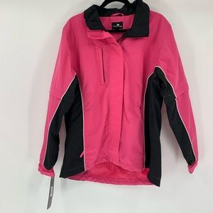 The Weather Co Jacket Medium Pink Black Windbreaker